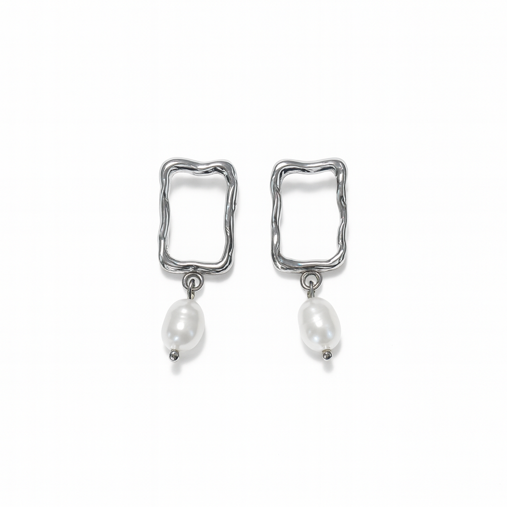 Örhänge, pärla, silver.